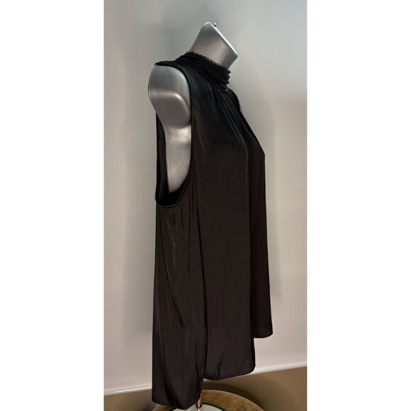 WORTHINGTON Womens Black Sleeveless Mock Neck Blouse Keyhole Back Flowing PXL - Picture 4 of 11